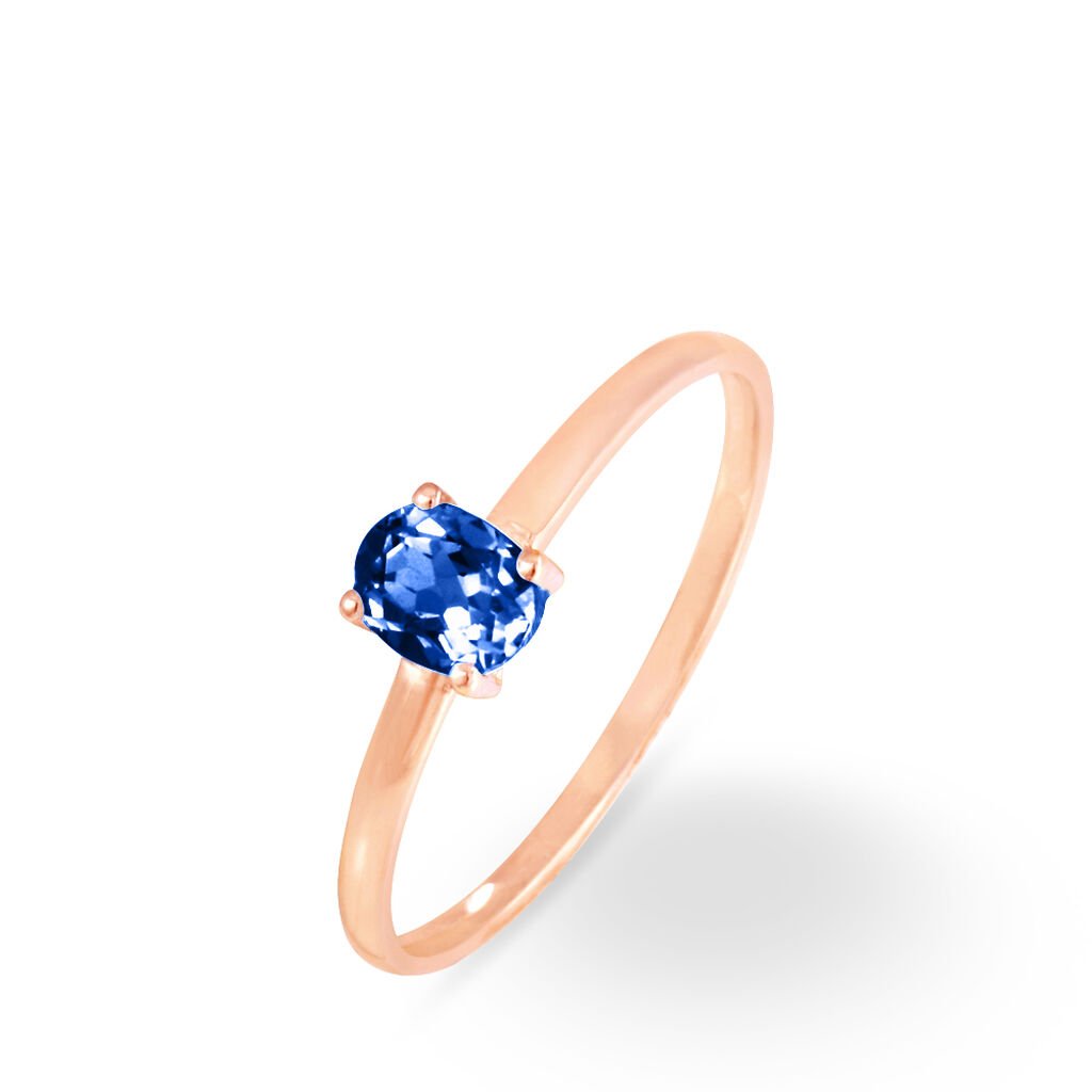 Bague Lily Or Rose Saphir - Bagues solitaires Femme | Histoire d&rsquo;Or