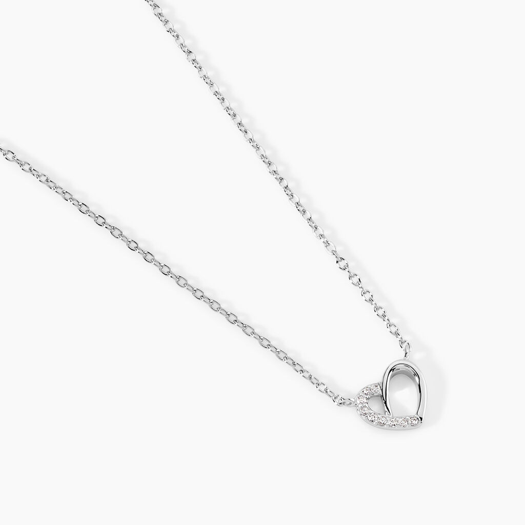 Collier Dorthea Argent Blanc Oxyde De Zirconium - Colliers fantaisie Femme | Histoire d&rsquo;Or