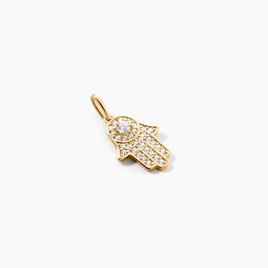 Pendentif Fatima Or Jaune Oxyde De Zirconium - Pendentifs Coeur Femme | Histoire d’Or