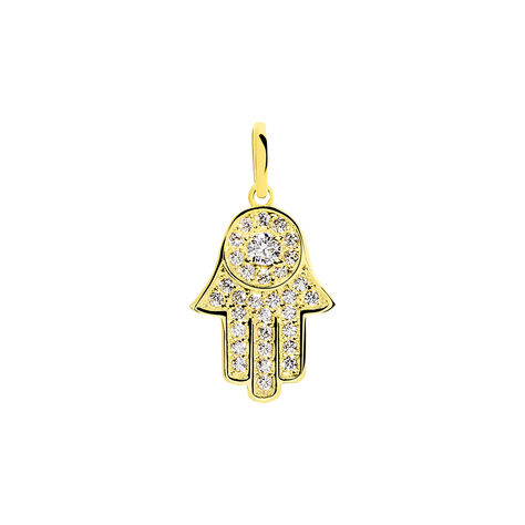 Pendentif Fatima Or Jaune Oxyde De Zirconium - Pendentifs Coeur Femme | Histoire d’Or
