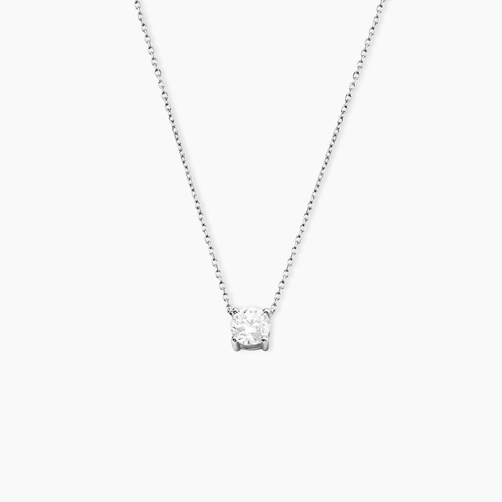 Collier Collection Aphrodite Or Blanc Diamant Synthetique - Colliers Femme | Histoire d’Or