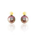 Boucles D'oreilles Puces Baroque Or Jaune Perle De Culture De Tahiti - Clous d'oreilles Femme | Histoire d’Or