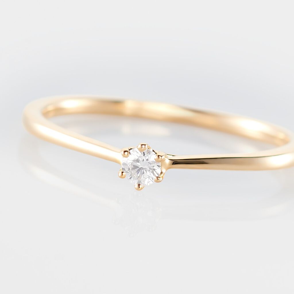 Bague Solitaire Athena Or Jaune Diamant - Bagues solitaires Femme | Histoire d’Or