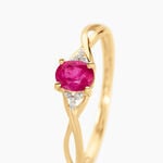 Bague Or Jaune Cassie Rubis Et Diamant - Bagues solitaires Femme | Histoire d&rsquo;Or