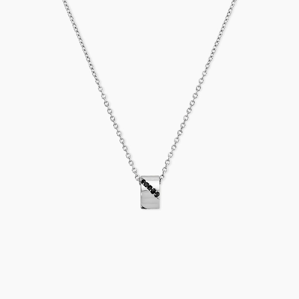 Collier Dark Trilogy Argent Blanc Oxyde De Zirconium - F&ecirc;te des p&egrave;res Homme | Histoire d&rsquo;Or