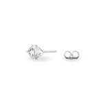 Boucles D'oreilles Puces Bridie Argent Blanc Pierre De Synthese - Boucles d'oreilles fantaisie Femme | Histoire d&rsquo;Or