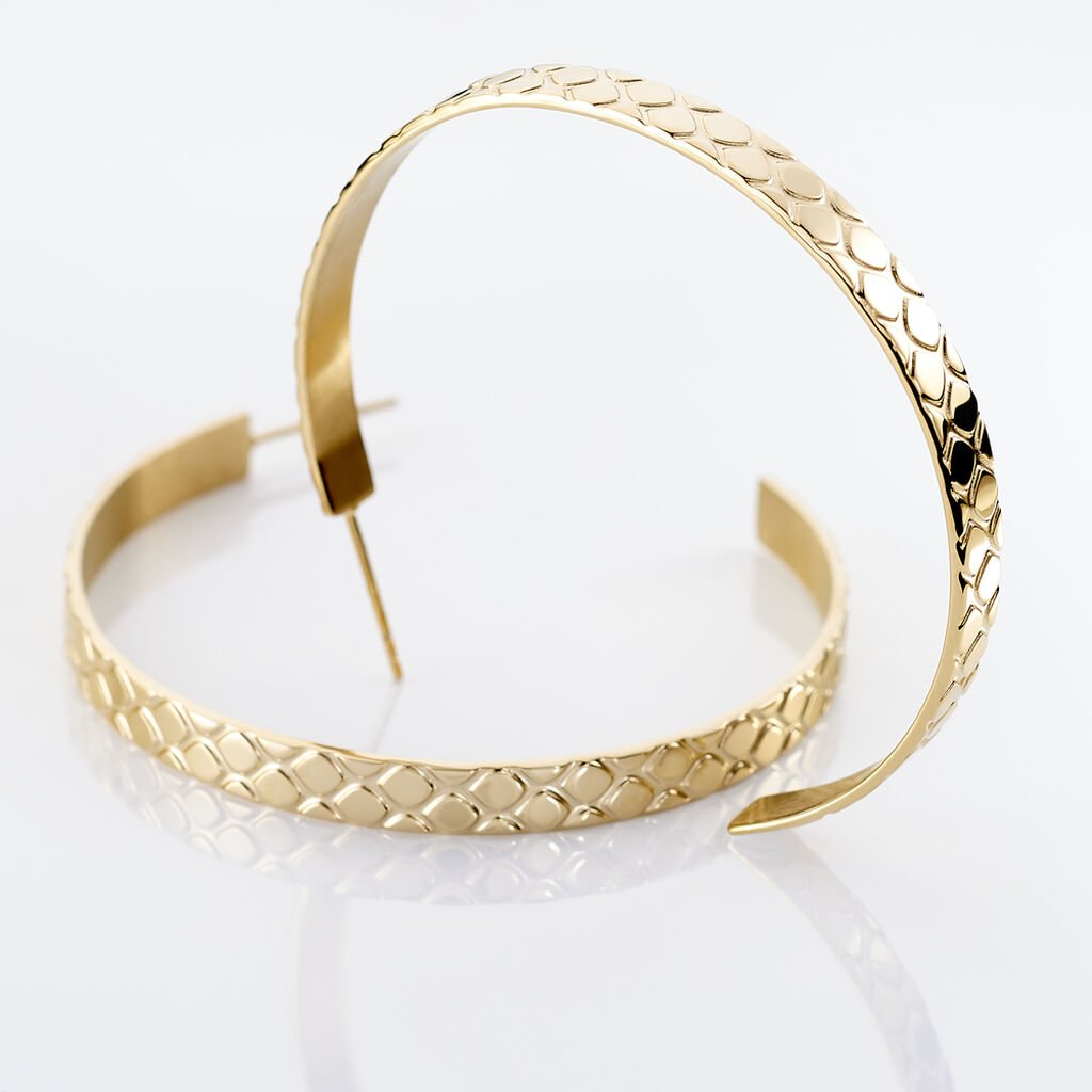 Créoles Abram Acier Jaune - Boucles d'oreilles créoles Femme | Histoire d’Or
