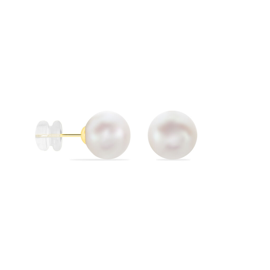 Boucles D'oreilles Puces Suki Or Jaune Perle De Culture - Clous d'oreilles Femme | Histoire d’Or