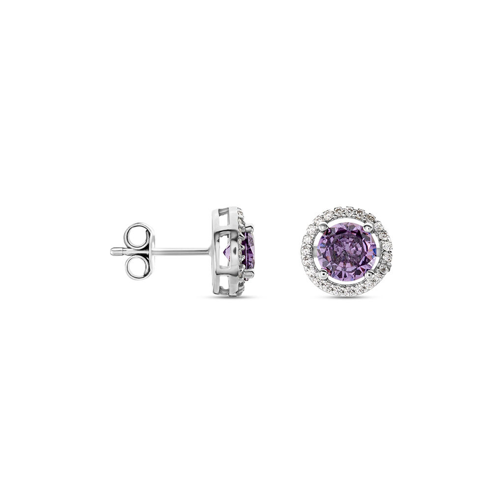 Boucles D'oreilles Puces Rio Argent Blanc Oxyde - Boucles d'oreilles fantaisie Femme | Histoire d’Or