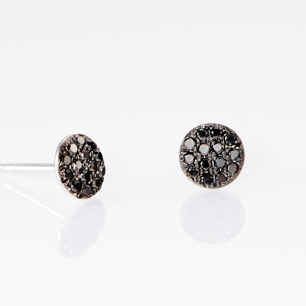 Boucles D'oreilles Puces Teani Or Blanc Diamant - Clous d'oreilles Femme | Histoire d&rsquo;Or