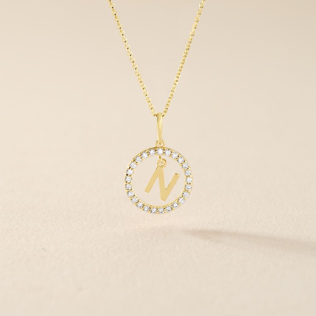 Pendentif Gabe Or Jaune Oxyde De Zirconium - Pendentifs Femme | Histoire d&rsquo;Or
