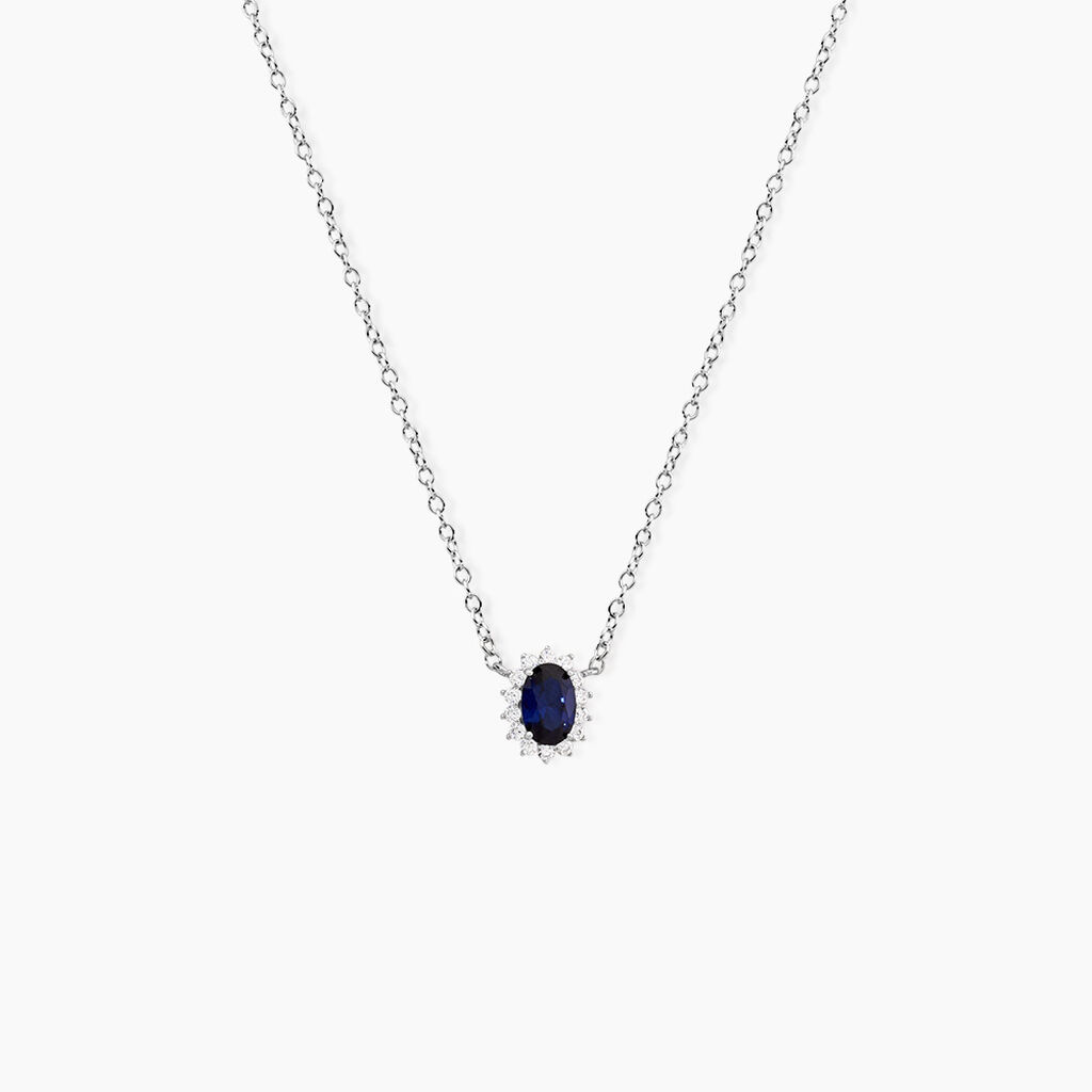 Collier Liz Argent Blanc Pierre De Synthese Oxyde De Zirconium - Colliers fantaisie Femme | Histoire d&rsquo;Or