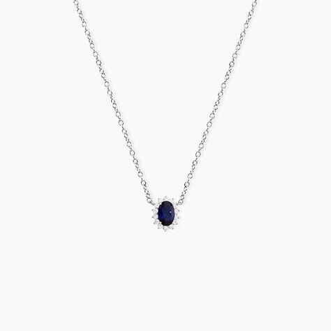 Collier Liz Argent Blanc Pierre De Synthese Oxyde De Zirconium - Colliers fantaisie Femme | Histoire d&rsquo;Or