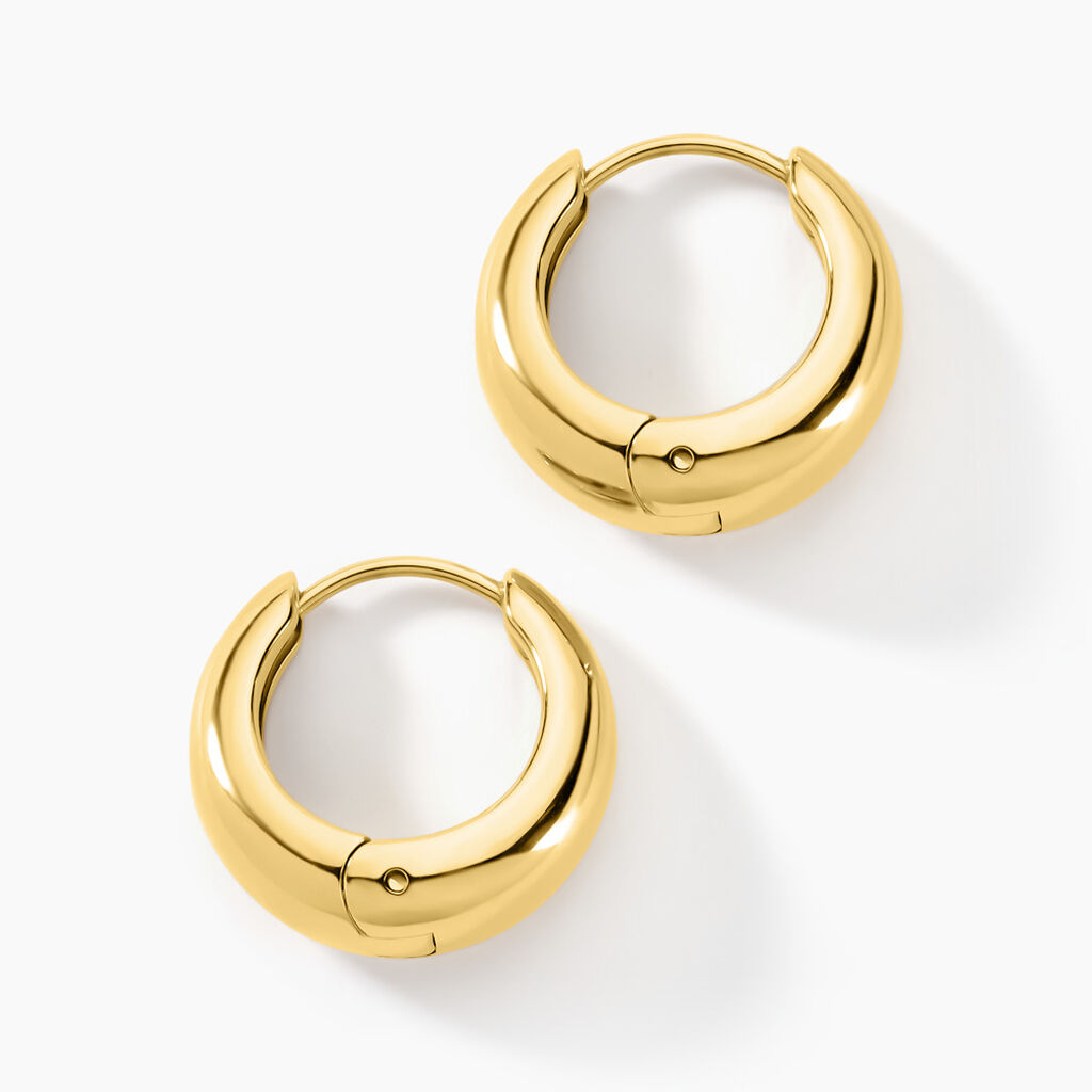 Créoles Venezia Acier Jaune - Boucles d'oreilles créoles Femme | Histoire d’Or