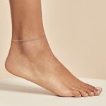 Cha&icirc;ne De Cheville Cleona Maille Alternee 1/3 Argent Blanc - Cha&icirc;nes de cheville Femme | Histoire d&rsquo;Or