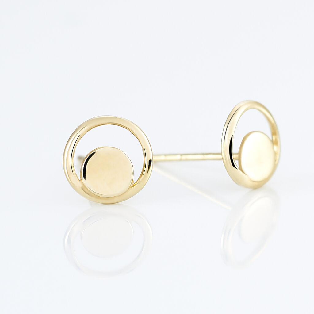 Boucles D'oreilles Puces Berangere Cercle 4 Or Jaune - Clous d'oreilles Femme | Histoire d’Or