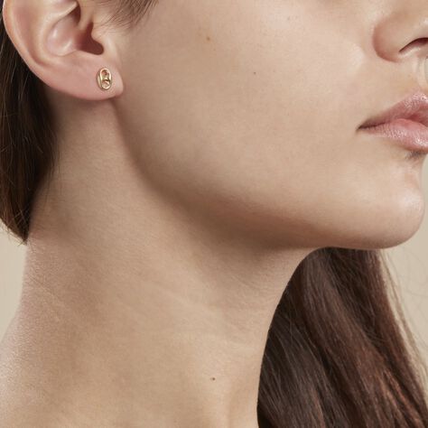 Boucles D'oreilles Puces Cara Grain De Cafe Or Jaune - Clous d'oreilles Femme | Histoire d’Or