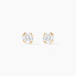 Boucles D'oreilles Puces Eddie Or Jaune Oxyde De Zirconium - Clous d'oreilles Femme | Histoire d&rsquo;Or