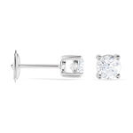 Boucles D'oreilles Puces 4 Griffes Or Blanc Diamant Synthetique - Clous d'oreilles Femme | Histoire d&rsquo;Or