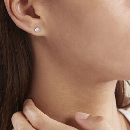 Boucles D'oreilles Puces Or Jaune Katherina Oxyde De Zirconium - Clous d'oreilles Femme | Histoire d’Or