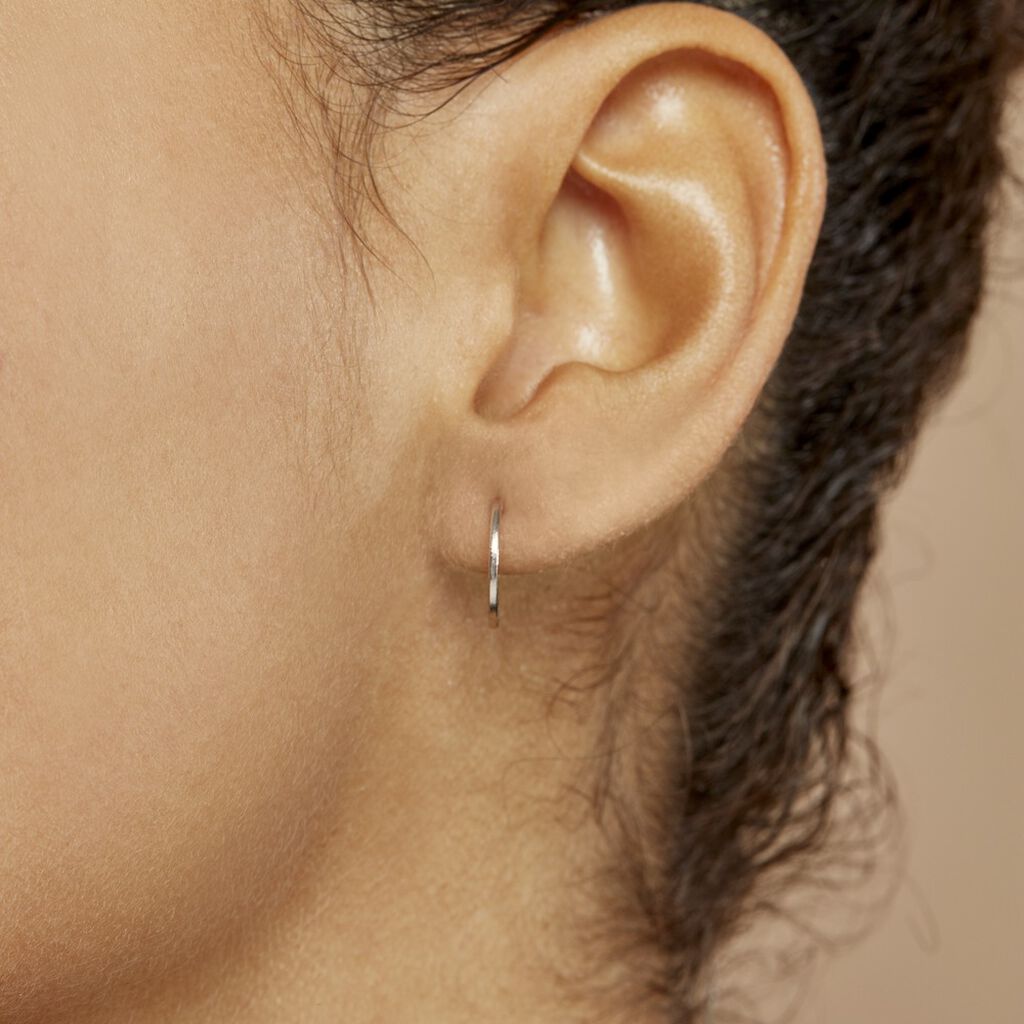 Créoles Valerina Or Blanc - Boucles d'oreilles créoles Femme | Histoire d’Or