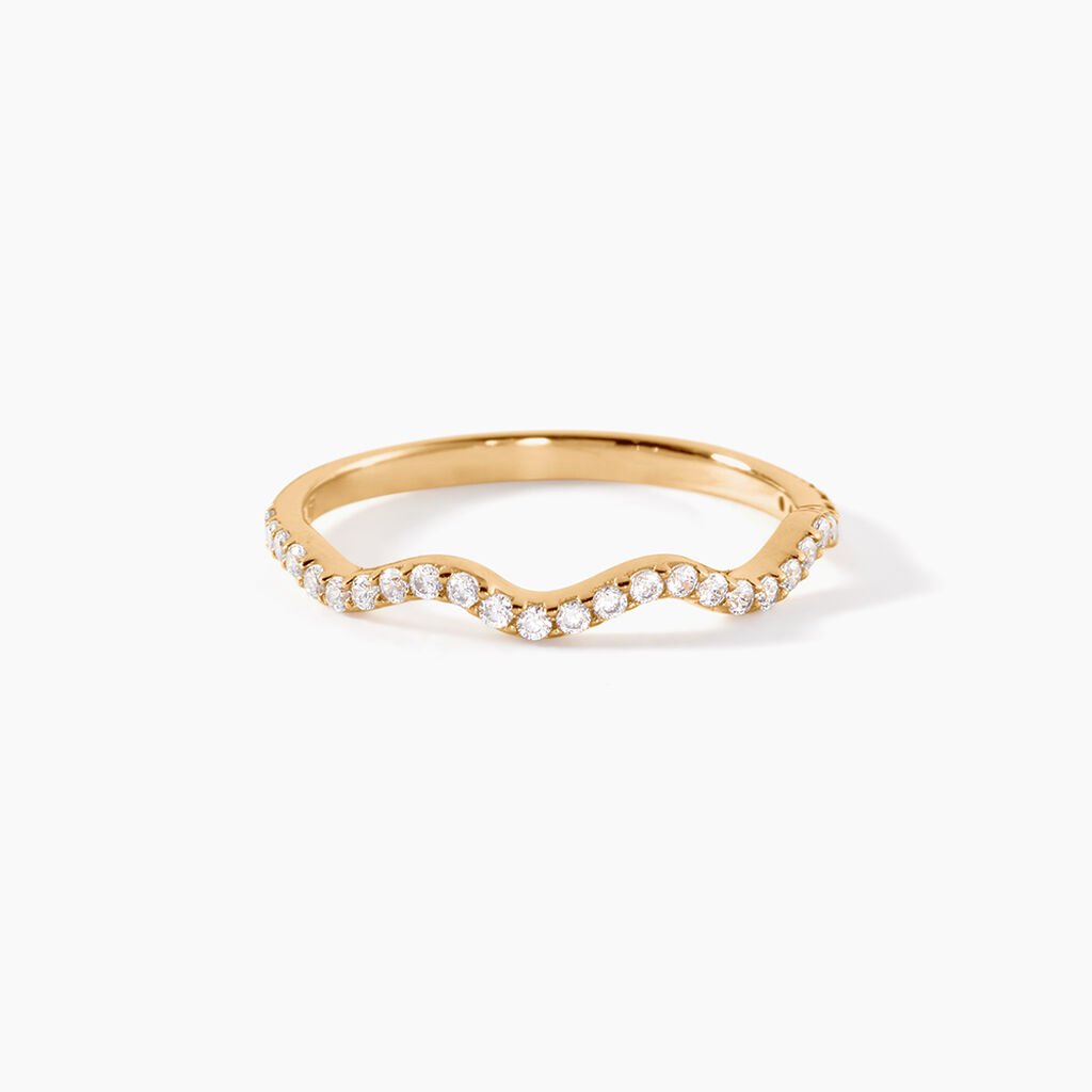 Bague Myrrhe Plaqu&eacute; Or Jaune Oxyde De Zirconium - Bagues avec pierre Femme | Histoire d&rsquo;Or