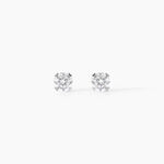 Boucles D'oreilles Puces Eddie Or Blanc Oxyde De Zirconium - Clous d'oreilles Femme | Histoire d&rsquo;Or