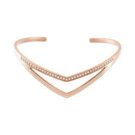 Bracelet Jonc Acier Rose Strass - Bracelets fantaisie Femme | Histoire d’Or