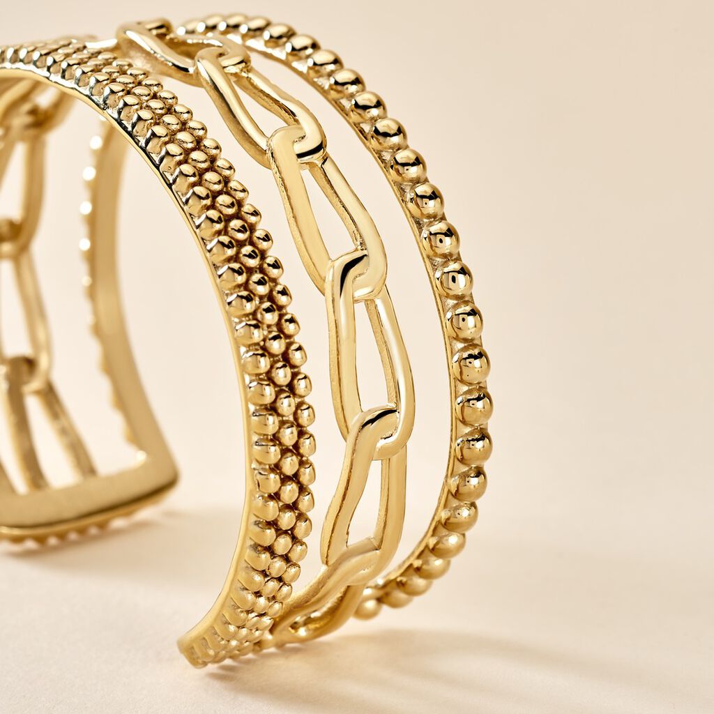 Bracelet Manchette Elain Acier Jaune - Bracelets manchettes Femme | Histoire d&rsquo;Or