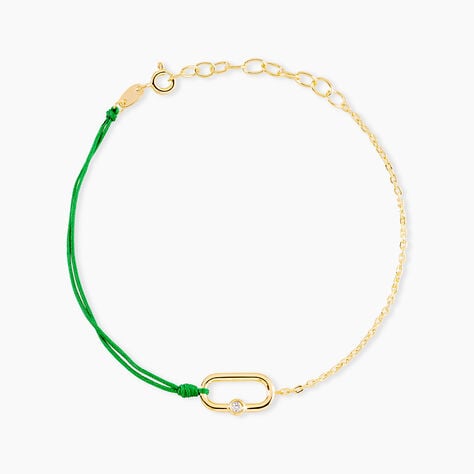 Bracelet Infini Pop Argent Jaune Oxyde De Zirconium - Bracelets cordon Femme | Histoire d&rsquo;Or