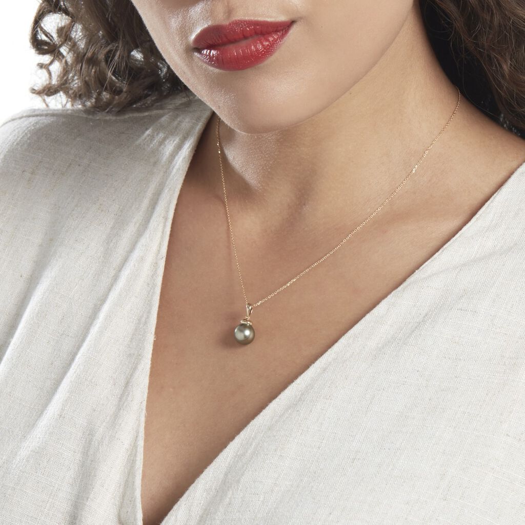 Pendentif Cerclee Or Jaune Perle De Culture De Tahiti - Pendentifs Femme | Histoire d’Or