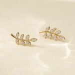 Boucles D'oreilles Puces Ael Or Jaune Oxyde De Zirconium - Clous d'oreilles Femme | Histoire d&rsquo;Or