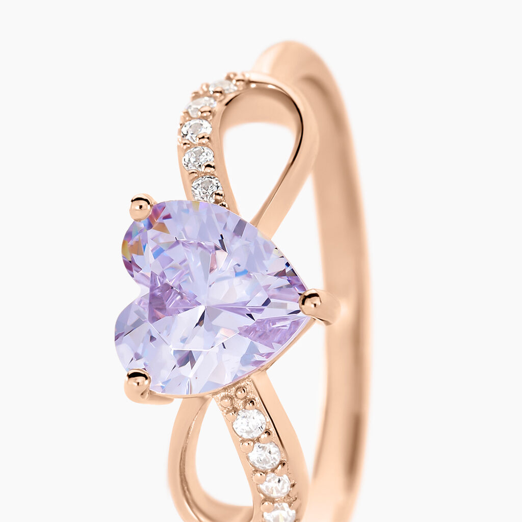 Bague Atieno Argent Rose Oxyde De Zirconium - Bagues Coeur Femme | Histoire d’Or
