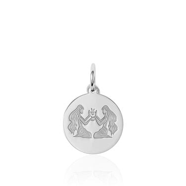 Pendentif Zodiaque Rond Argent Blanc Pendentif Zodiaque Rond Argent Blanc