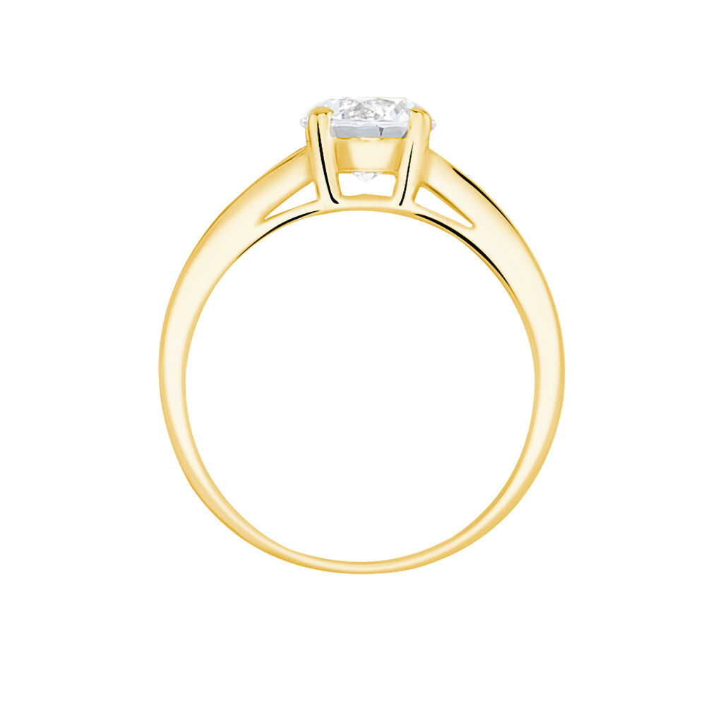 Bague Solitaire Or Jaune Oxyde De Zirconium - Bagues solitaires Femme | Histoire d&rsquo;Or