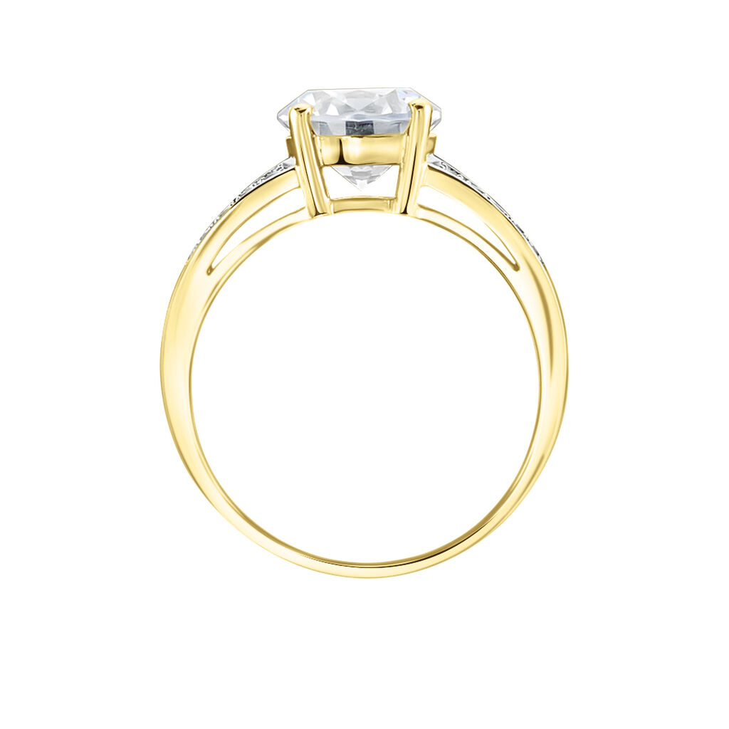 Bague Solitaire Or Jaune Anthyme Oxyde De Zirconium - Bagues solitaires Femme | Histoire d&rsquo;Or