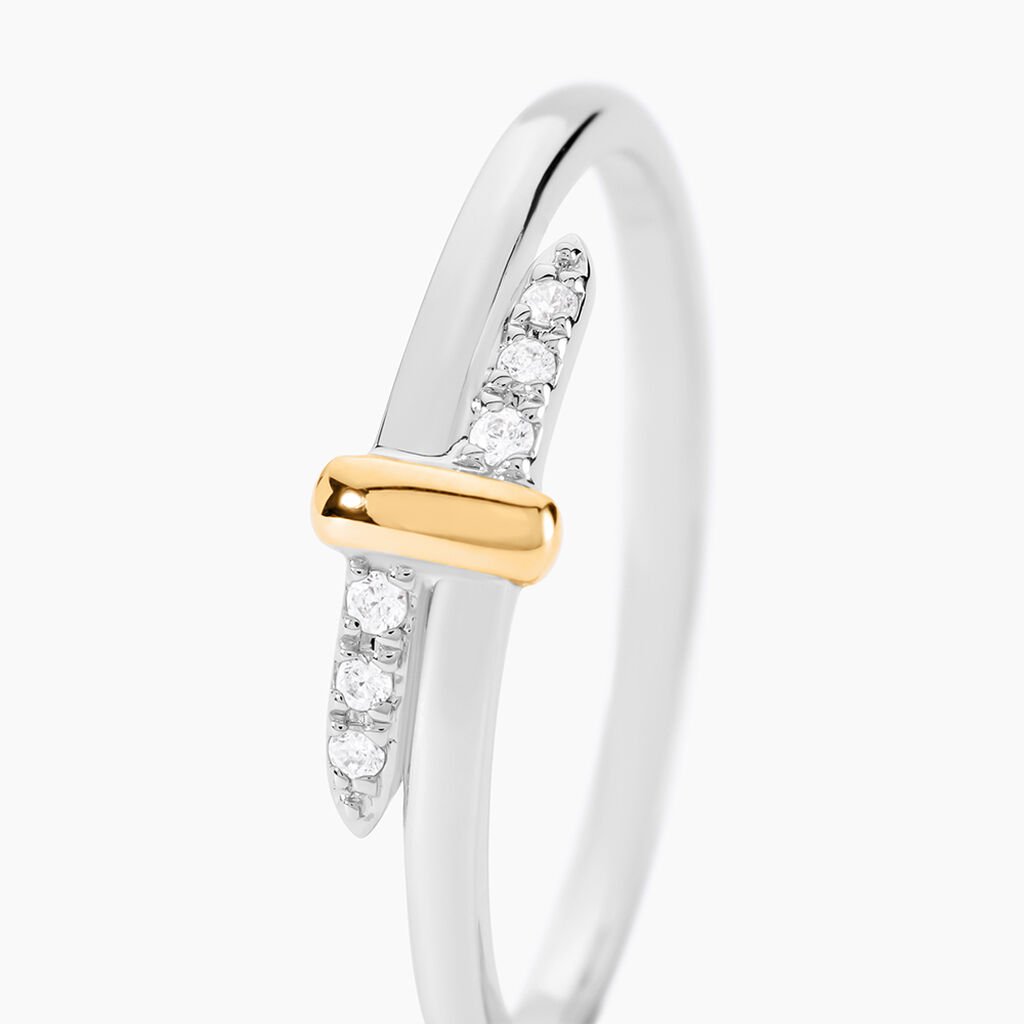 Bague Or Jaune Oxyde De Zirconium - Bagues avec pierre Femme | Histoire d’Or