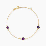 Bracelet Cressida Or Jaune Amethyste Violet - Bracelets Femme | Histoire d&rsquo;Or