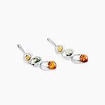 Boucles D'oreilles Pendantes Agneta Argent Blanc Ambre - Boucles d'oreilles fantaisie Femme | Histoire d&rsquo;Or