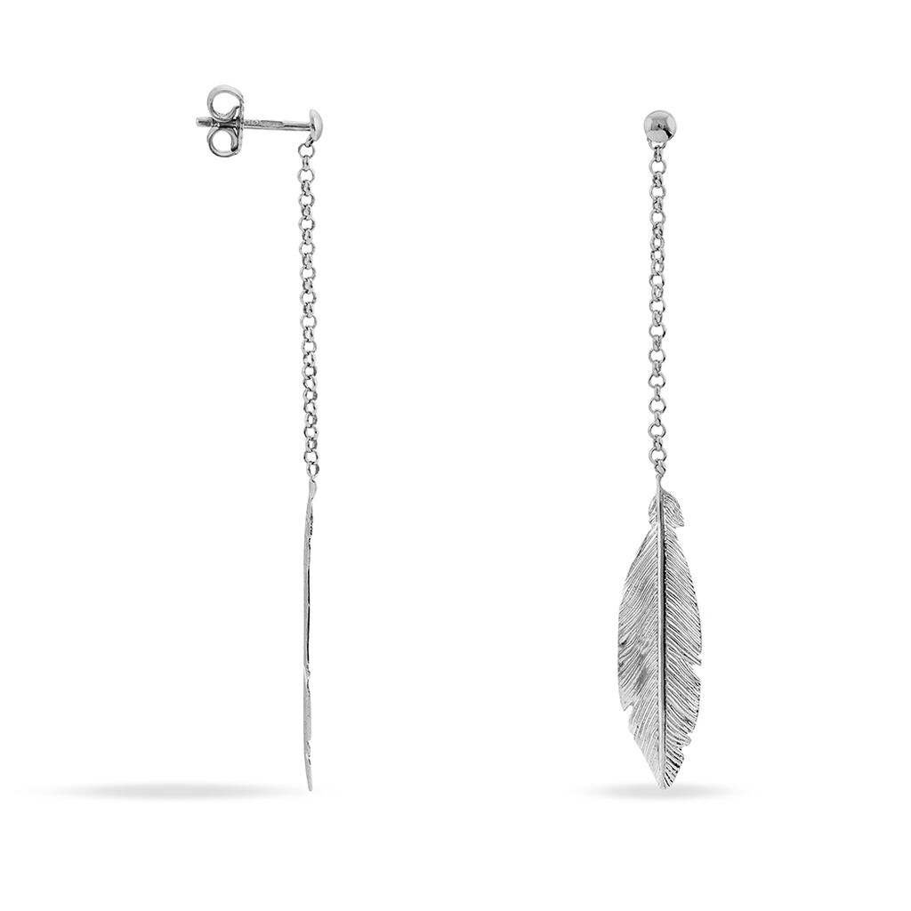 Boucles D'oreilles Pendantes Euriell Argent Blanc - Boucles d'oreilles fantaisie Femme | Histoire d’Or
