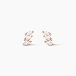 Boucles D'oreilles Puces Edma Or Rose Oxyde De Zirconium - Clous d'oreilles Femme | Histoire d&rsquo;Or