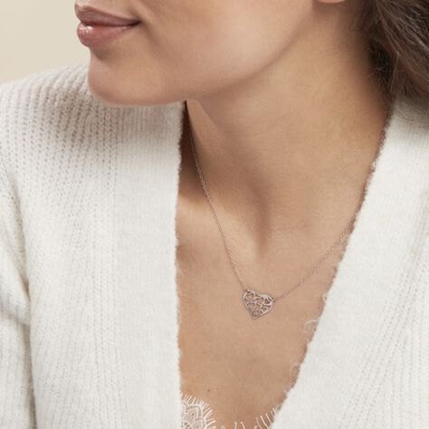 Collier Elda Argent Blanc - Colliers Coeur Femme | Histoire d’Or