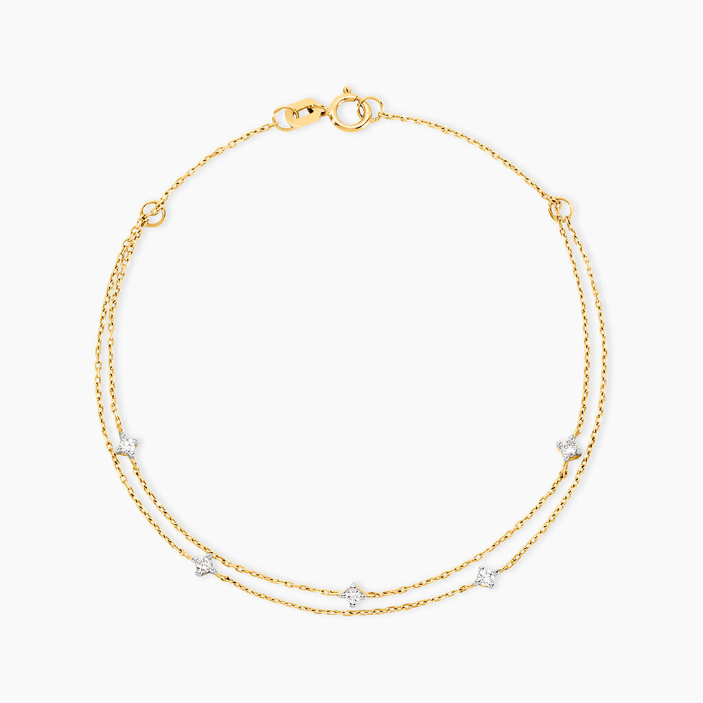 Bracelet Giordano Or Jaune Diamant Synth&eacute;tique - Bracelets Femme | Histoire d&rsquo;Or