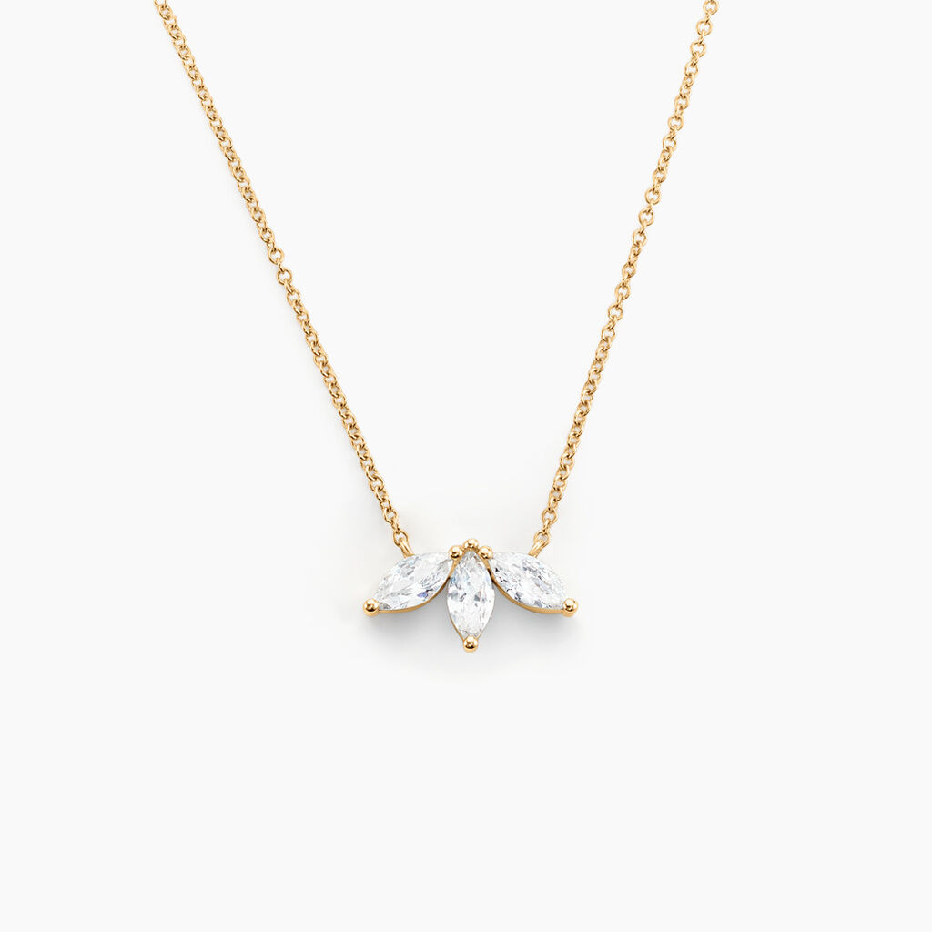 Collier Marquise Or Jaune Oxyde De Zirconium - Colliers Femme | Histoire d&rsquo;Or
