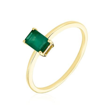 Bague Solitaire Ethalyn Or Jaune Emeraude - Bagues solitaires Femme | Histoire d&rsquo;Or