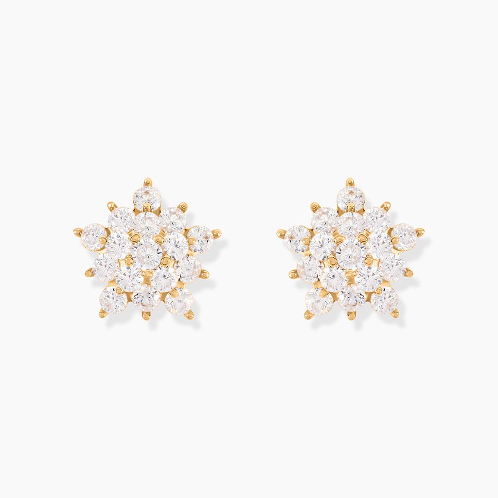 Boucles D'oreilles Puces Bleuenn Plaqué Or Jaune Oxyde De Zirconium - Nouveautés Femme | Histoire d’Or