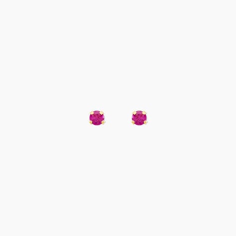 Boucles D'oreilles Puces Or Jaune Oxyde De Zirconium - Clous d'oreilles Femme | Histoire d’Or