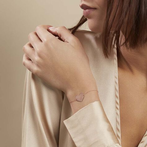 Bracelet Coeur Gravable Or Rose - Bracelets Naissance Femme | Histoire d’Or
