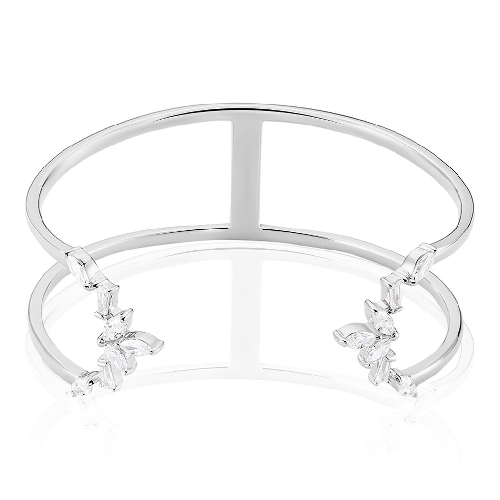 Bracelet Jonc Mahely Argent Blanc Oxyde De Zirconium - Bracelets joncs Femme | Histoire d’Or
