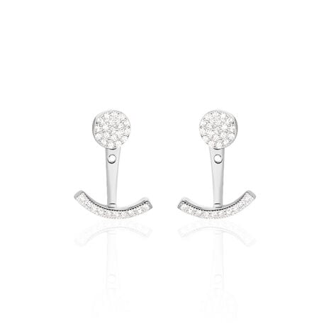 Bijoux D'oreilles Phybie Argent Blanc Oxyde De Zirconium - Boucles d'oreilles fantaisie Femme | Histoire d’Or